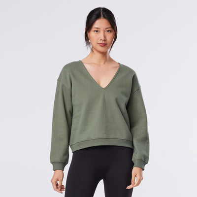 Deep V-Neck Sweatshirt | Tops > Sweaters & Hoodies | Tavi – Tavi Active