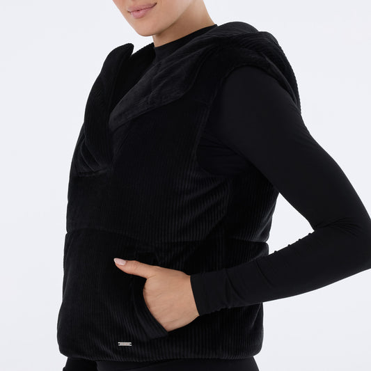 Ribbed Velour Puffer Vest | Tops > Sweaters & Hoodies | Tavi – Tavi Active