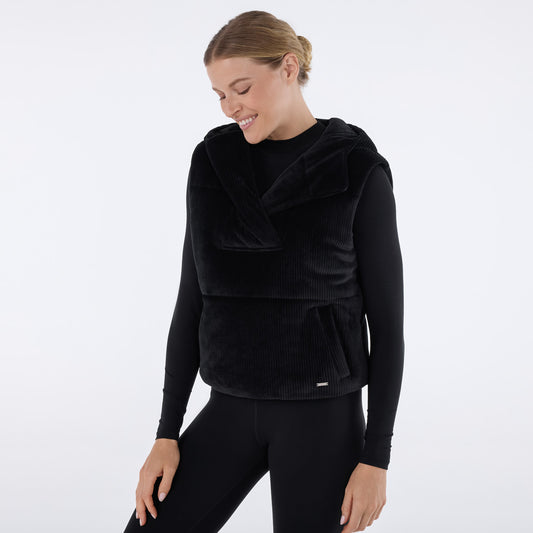 Ribbed Velour Puffer Vest | Tops > Sweaters & Hoodies | Tavi – Tavi Active