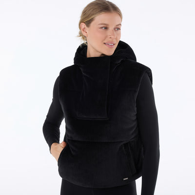 Ribbed Velour Puffer Vest | Tops > Sweaters & Hoodies | Tavi – Tavi Active
