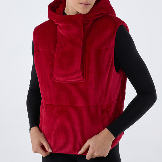 Ribbed Velour Puffer Vest | Tops > Sweaters & Hoodies | Tavi – Tavi Active