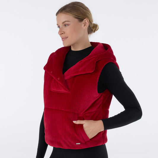 Ribbed Velour Puffer Vest | Tops > Sweaters & Hoodies | Tavi – Tavi Active