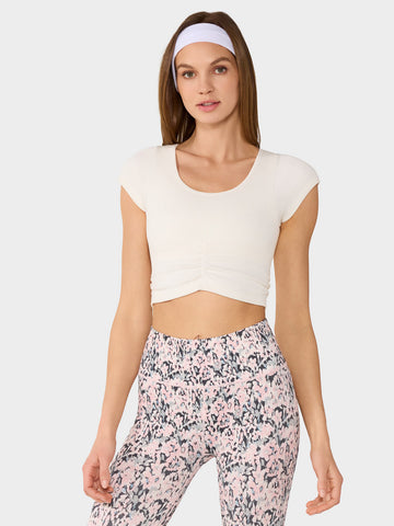 Seamless Ruched Rib Tee | Tops > Short Sleeve | Tavi – Tavi Active