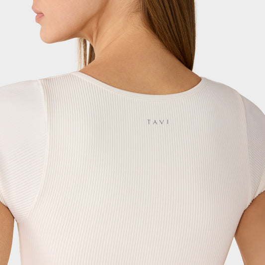 Seamless Ruched Rib Tee | Tops > Short Sleeve | Tavi – Tavi Active