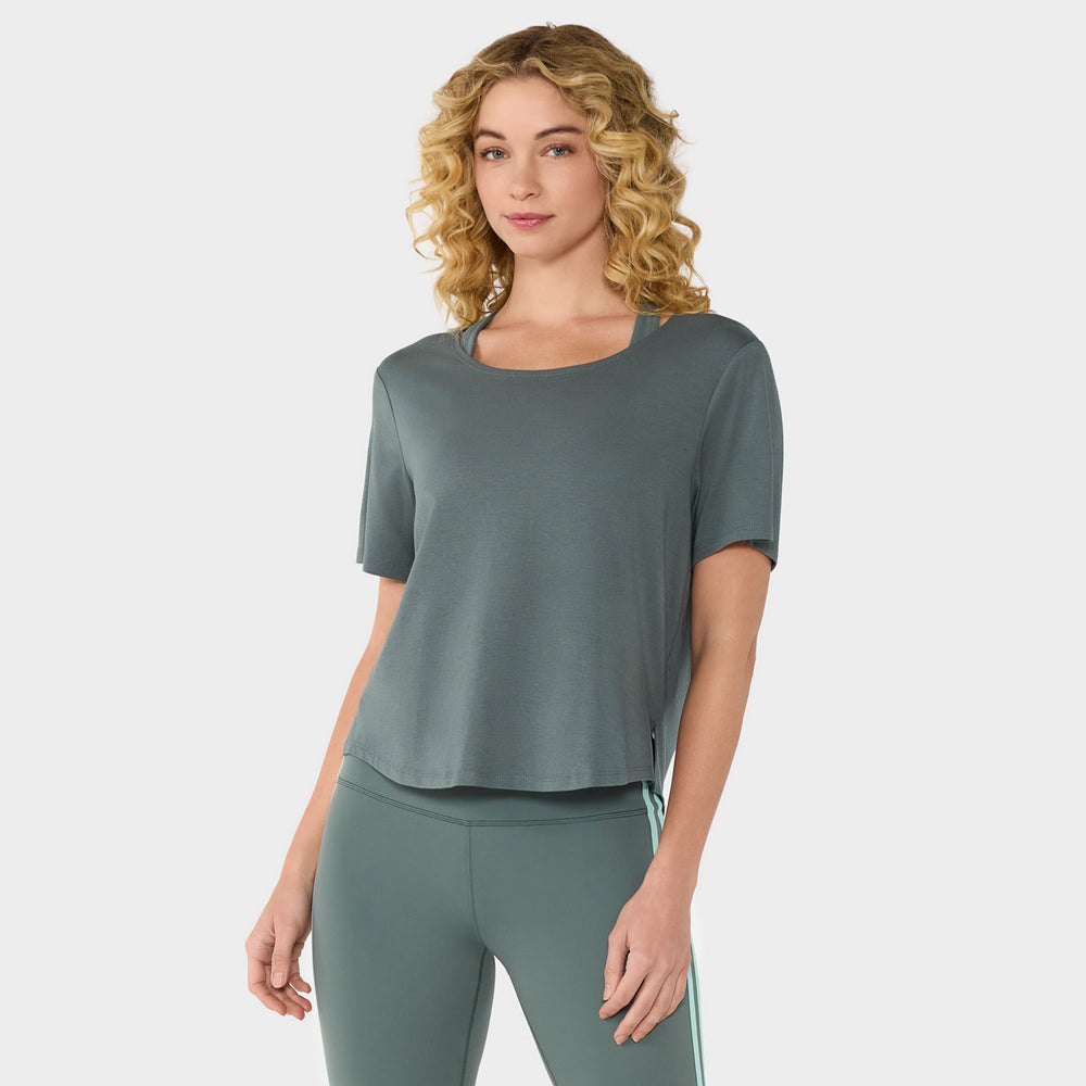 Scoop Neck Vent Tee | Tops > Short Sleeve | Tavi – Tavi Active