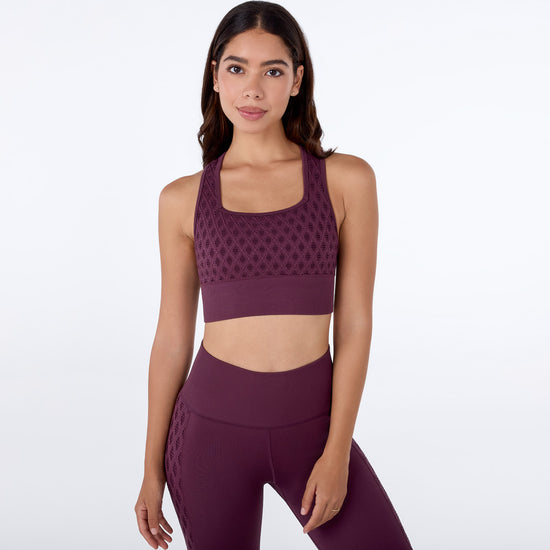 Seamless Diamond Textured Racerback Bra | Womens > Bras | Tavi – Tavi Active