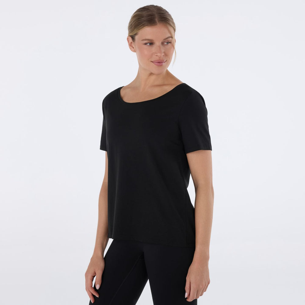 Wide Scoop Neck Relaxed Tee | Tops > Short Sleeve | Tavi – Tavi Active