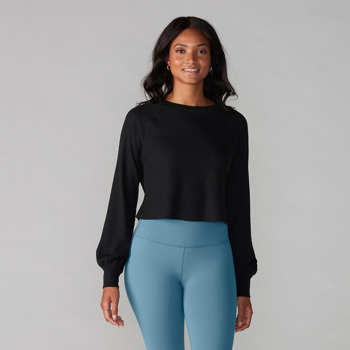 # Renew Waffle Knit Crop Long Sleeve * | Tops > Sweaters & Hoodies | Tavi – ToeSox | Tavi | Vooray