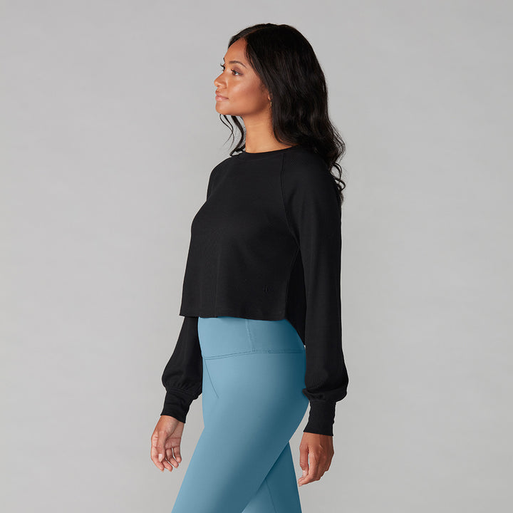 # Renew Waffle Knit Crop Long Sleeve * | Tops > Sweaters & Hoodies | Tavi – ToeSox | Tavi | Vooray
