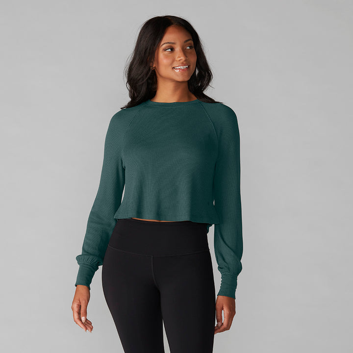 # Renew Waffle Knit Crop Long Sleeve * | Tops > Sweaters & Hoodies | Tavi – ToeSox | Tavi | Vooray