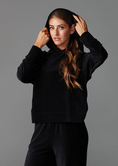 # Brushed Rib Pullover Hoodie * | Tops > Sweaters & Hoodies | Tavi – ToeSox | Tavi | Vooray