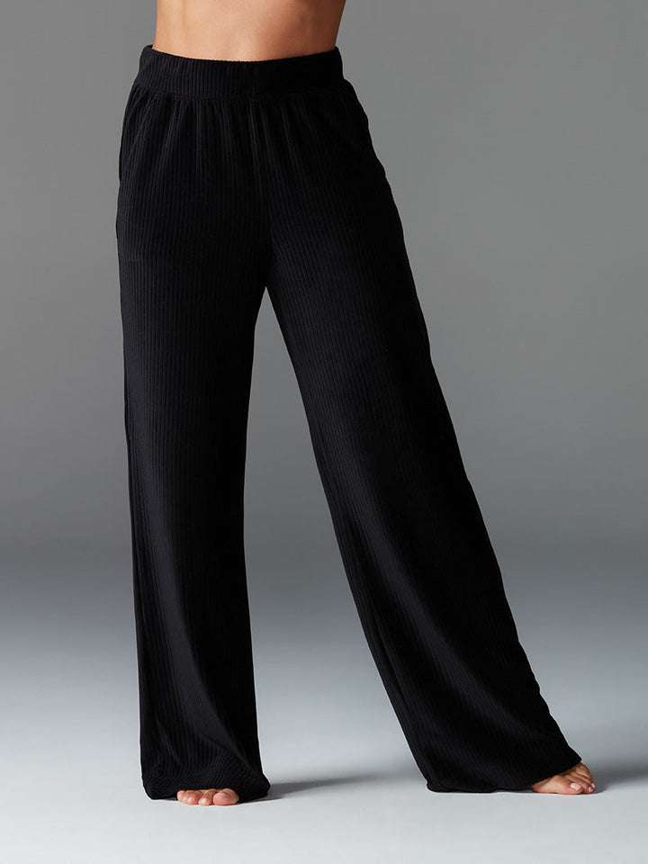 # Wide Leg Brushed Rib Pant * | Bottoms > Pants | Tavi – ToeSox | Tavi | Vooray