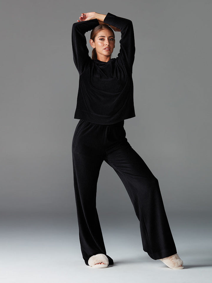# Wide Leg Brushed Rib Pant * | Bottoms > Pants | Tavi – ToeSox | Tavi | Vooray