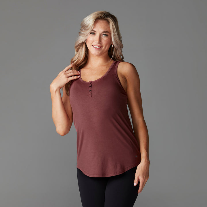 # Classic Henley Tank * | Tops > Tanks | Tavi – ToeSox | Tavi | Vooray