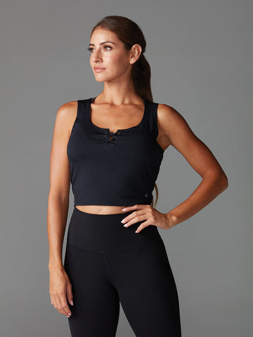 # Crop Laced Up Tank * | Tops > Tanks | Tavi – ToeSox | Tavi | Vooray