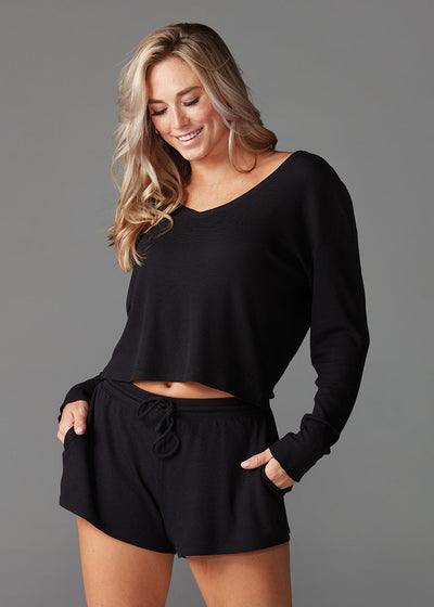 # Lounge Waffle Long Sleeve Top * | Tops > Long Sleeve | Tavi – ToeSox | Tavi | Vooray