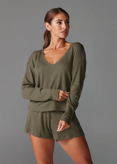 # Lounge Waffle Long Sleeve Top * | Tops > Long Sleeve | Tavi – ToeSox | Tavi | Vooray