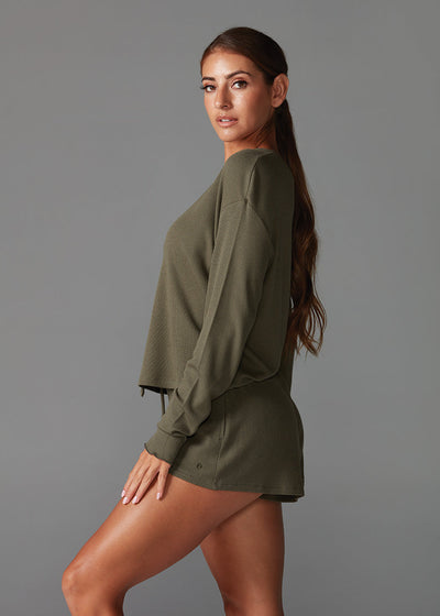 # Lounge Waffle Long Sleeve Top * | Tops > Long Sleeve | Tavi – ToeSox | Tavi | Vooray