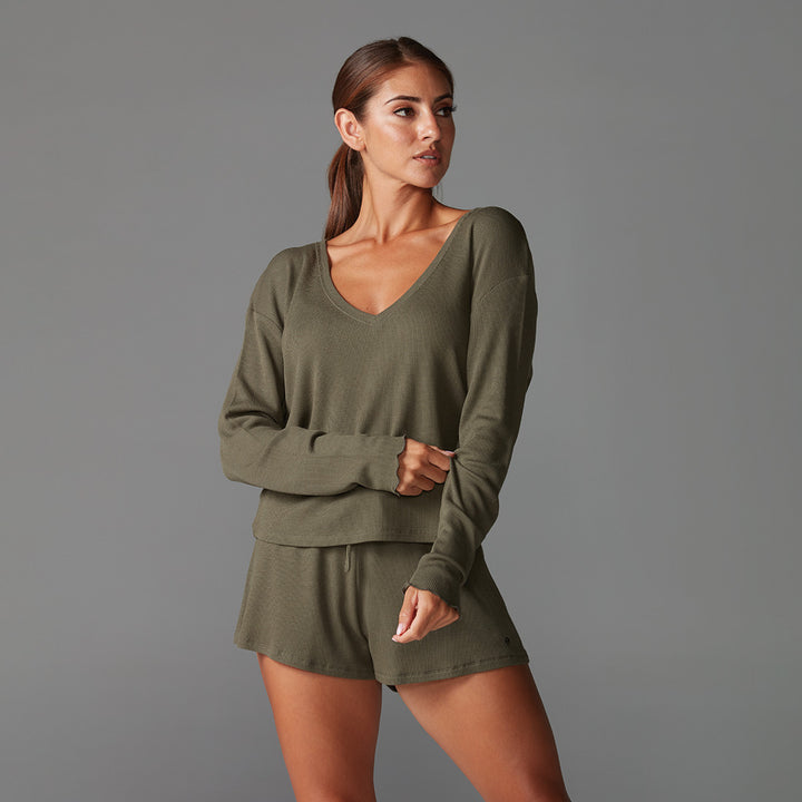 # Lounge Waffle Long Sleeve Top * | Tops > Long Sleeve | Tavi – ToeSox | Tavi | Vooray