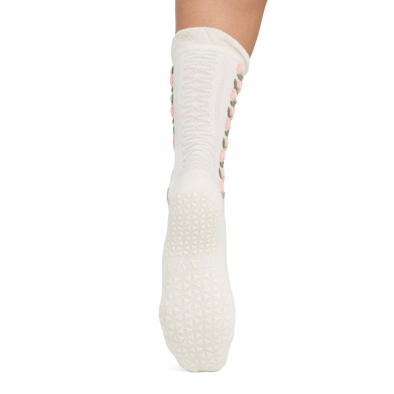 Jess Knitted Ruffle Grip Socks | Socks > Grip | Tavi – Tavi Active