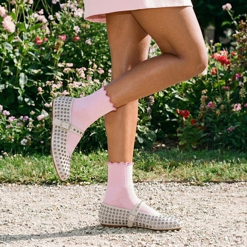 Aria Ruffle Grip Socks | Socks > Grip | Tavi – Tavi Active