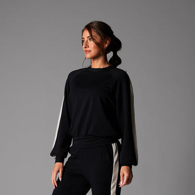 # Ease Crew Stripe Sweatshirt | Tops > Sweaters & Hoodies | Tavi – ToeSox | Tavi | Vooray